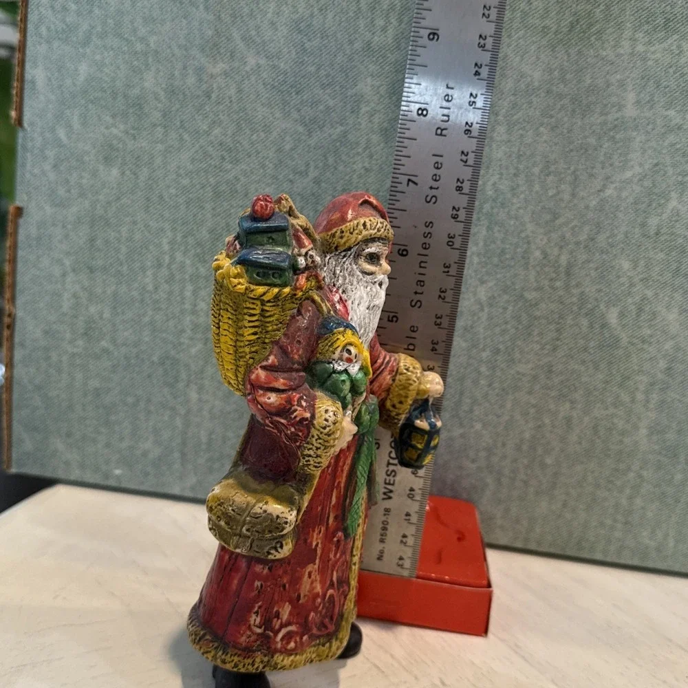 Old World Santa Hard Plastic Lg‎ Blow Mold Hanging 7